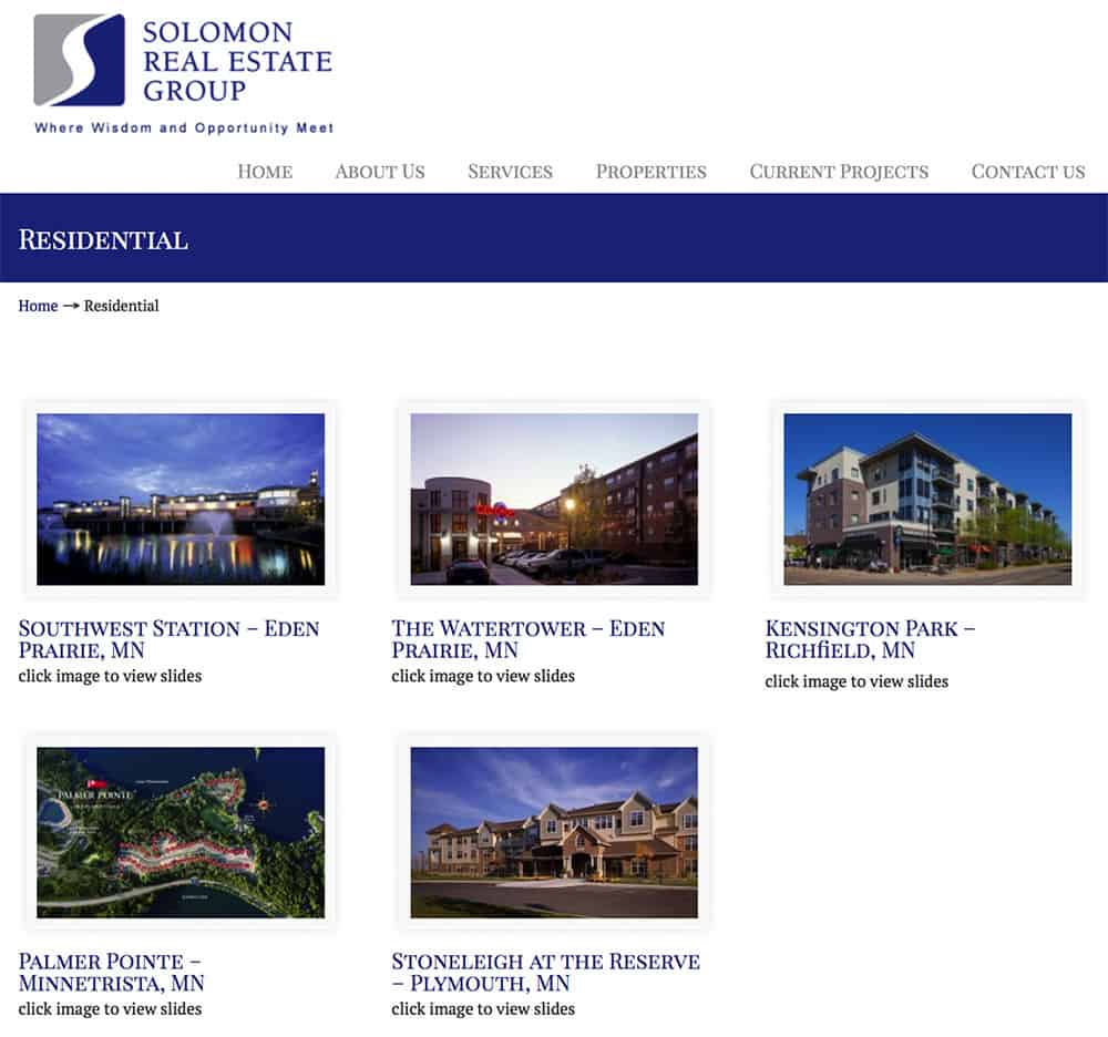 Solomon Real Estate Group Website